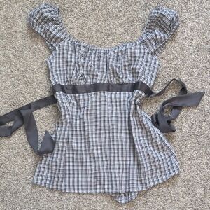 Hollister Satin Tie Babydoll Top